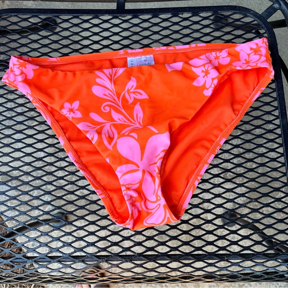 Sanctuary Orange Bikini Bottom with Pink Trim size Medium
